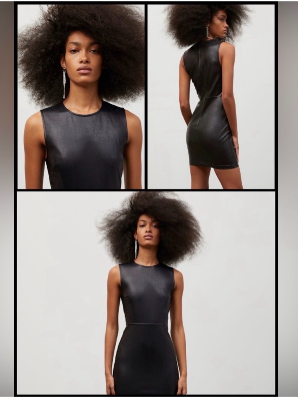 Aritzia Black Faux Leather Sleeveless Mini Dress